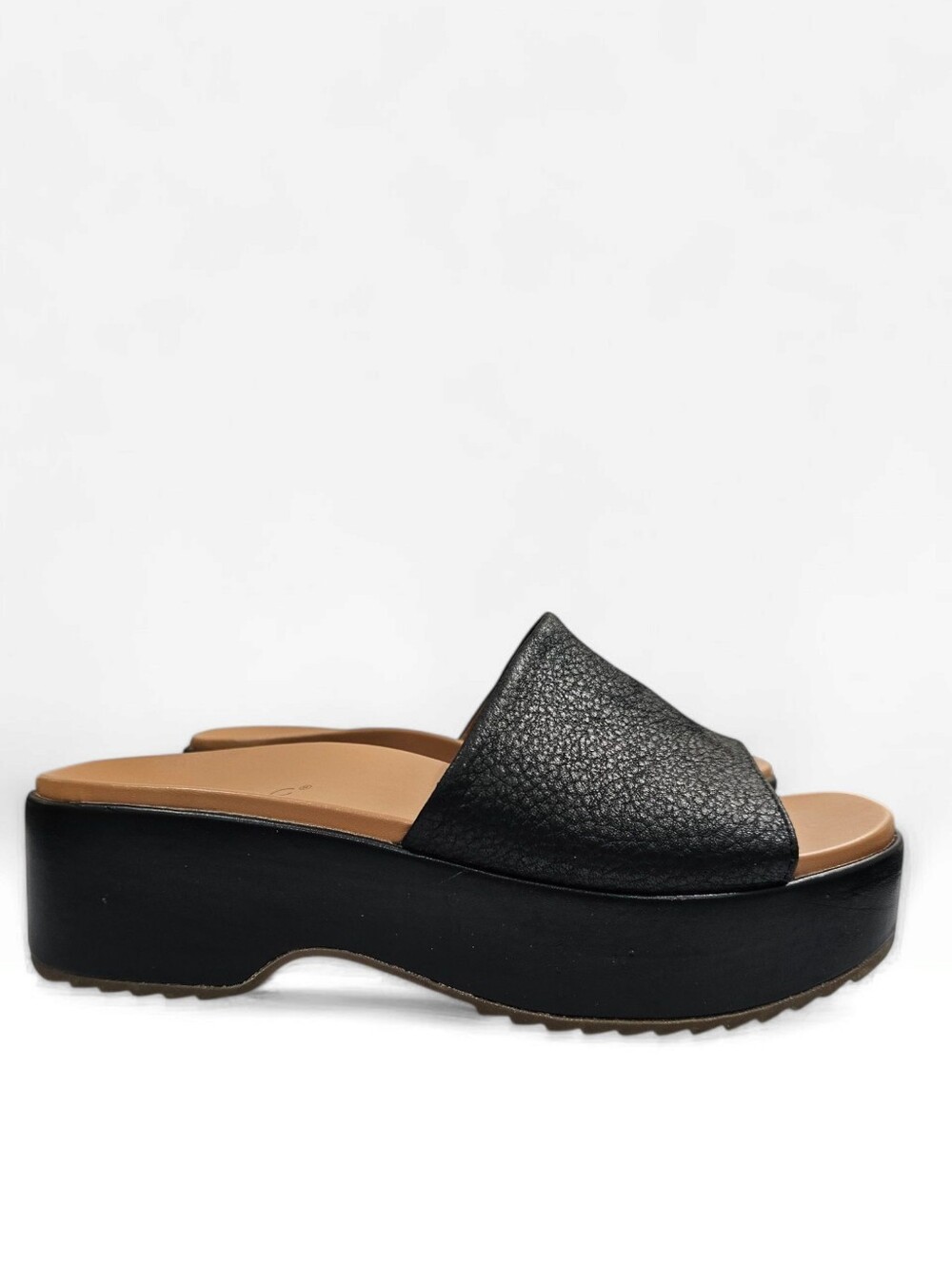 VIONIC Women Trista Black Pebbled Leather Comfort Platform Slide Sandals 8M - Picture 2 of 8